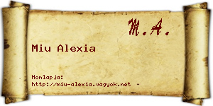 Miu Alexia névjegykártya